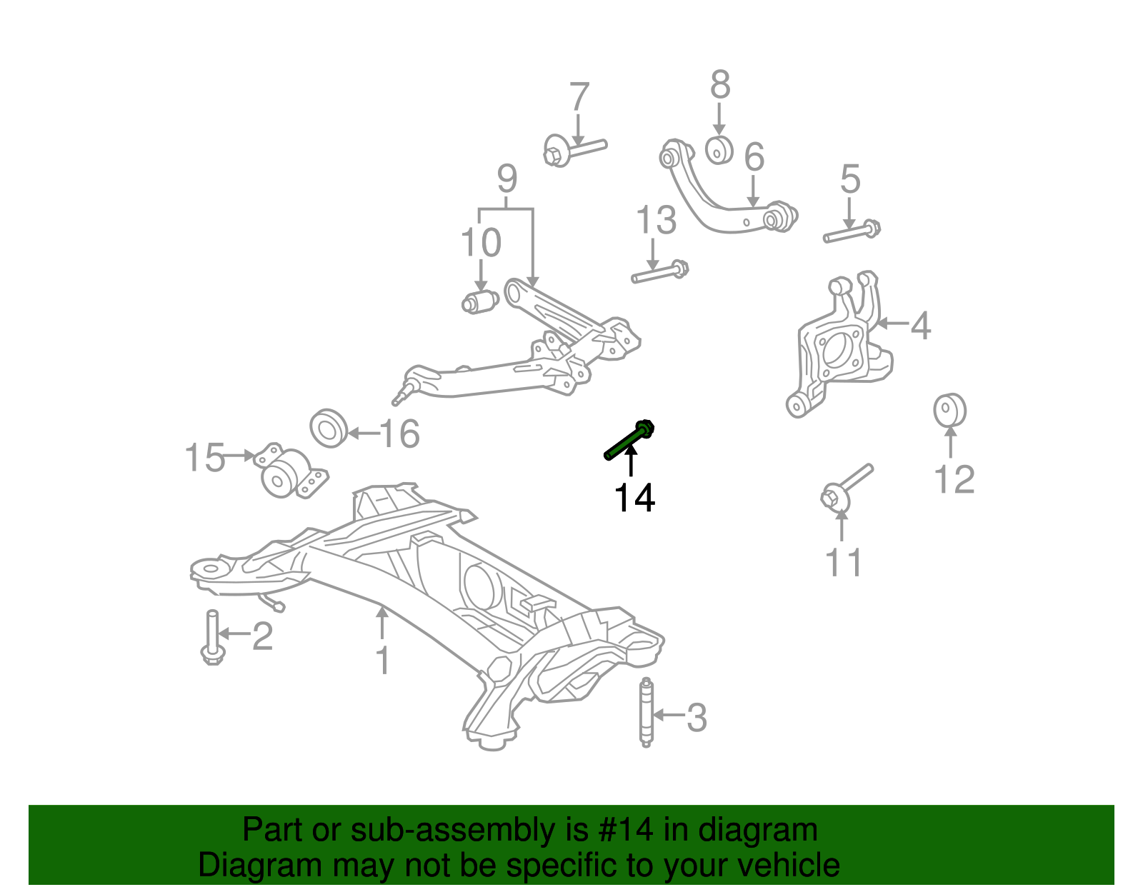 Lower Control Arm Bolt - Toyota (90105-A0201)