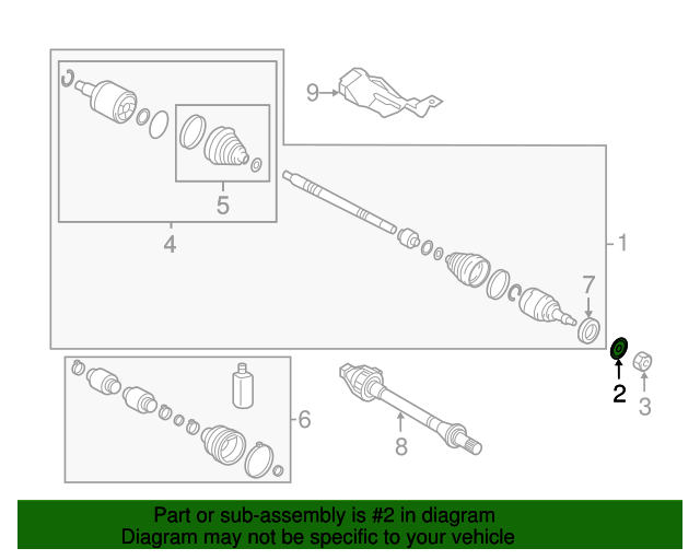 20112016 Kia Optima Axle Assembly Washer 495363L100