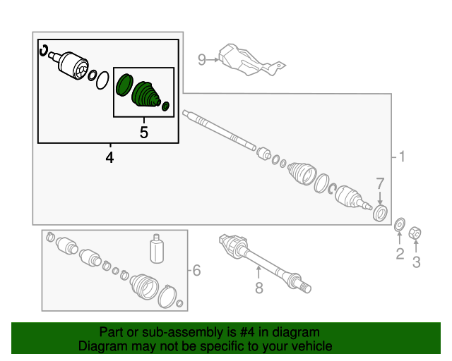 495823S201 Inner Cv Joint 20122015 Kia Optima Kia.Parts Store