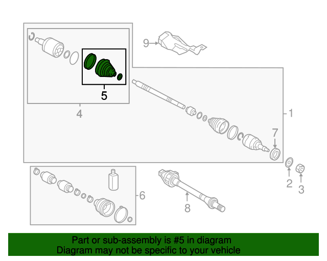 495833S000 Cv Joint Boot Kit 20112020 Kia Optima Genuine Kia Parts