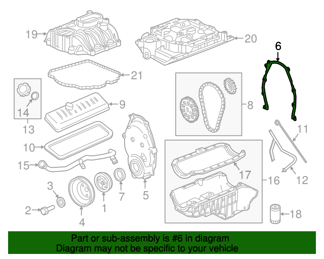 19962014 GM Timing Cover Gasket 12593590