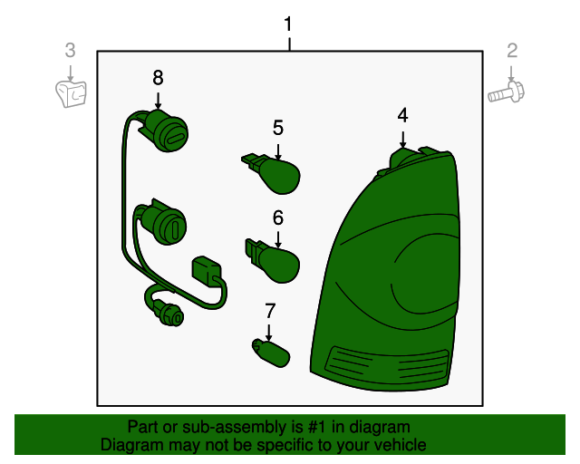 8156004150 Lamp Assembly, Rear Combination, Left 20052015 Toyota