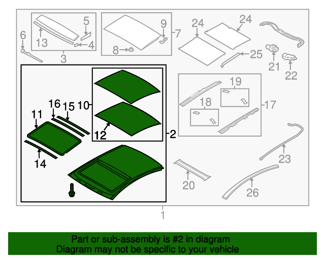 20112015 Hyundai Sonata Sunroof Assembly 816103S010 OEM Parts Online