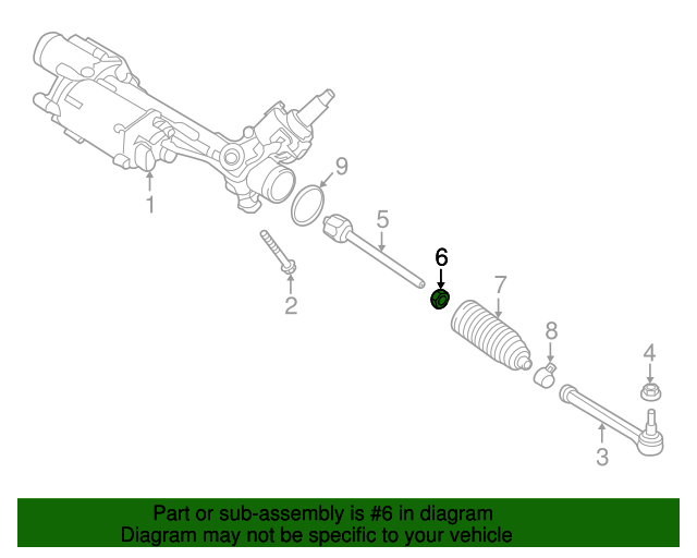 Genuine Porsche 5B4423895 Inner Tie Rod Adjust Nut FREE Shipping
