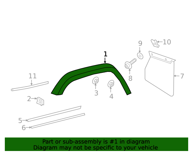 Fender Flare, Front 463-880-69-04-9999 | MB OEM Parts