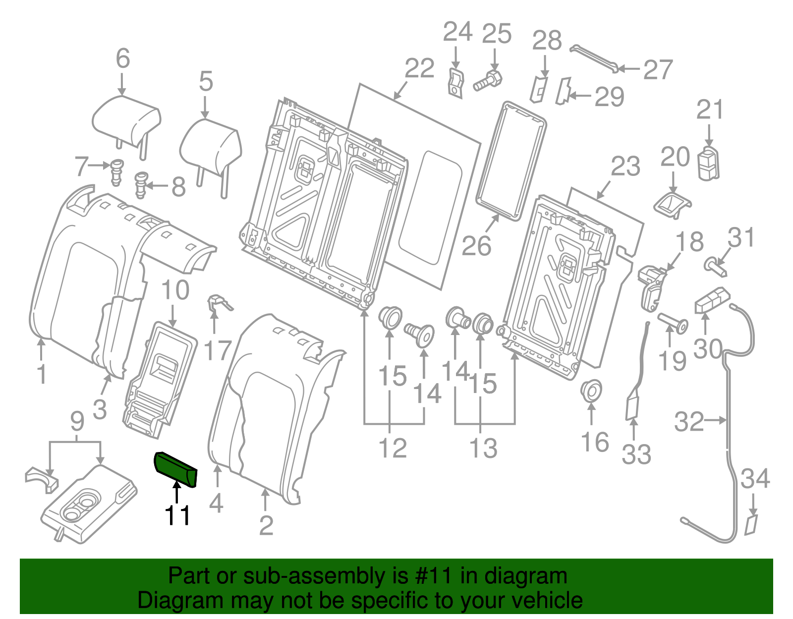 2015-2019 Volkswagen Center Cushion 5GM-885-873-LI8 | OEM VW Parts Haus