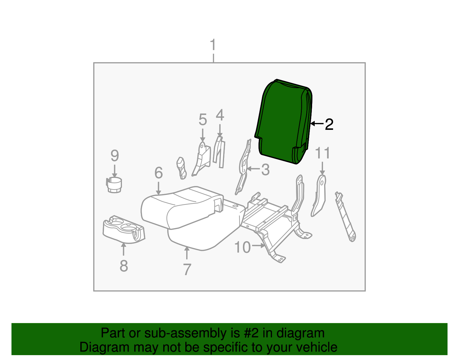 Cushion Assembly, F/Seat Black Center *Pewter - GM (88941272)