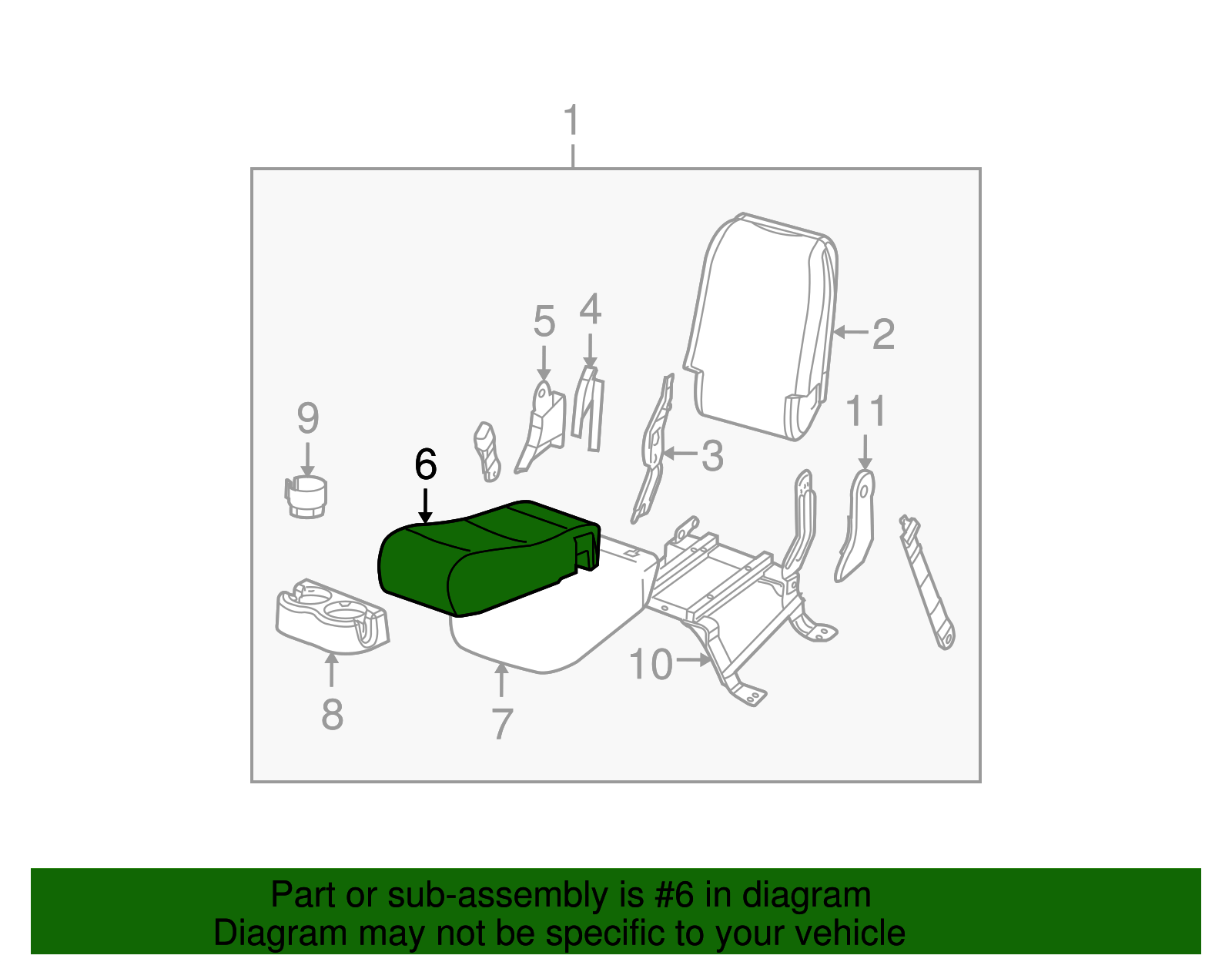 Cover Assembly, Front Center Seat Cushion               *Neutral - Cadillac (89044818)