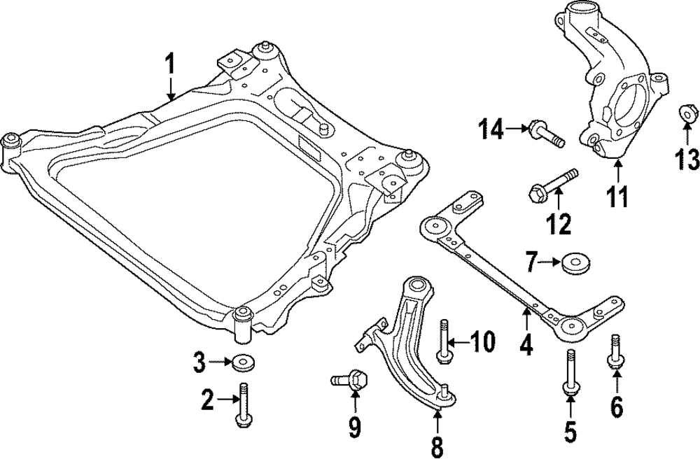 54400-6MA1B - Engine Cradle 2017-2023 Nissan | Nissan Parts