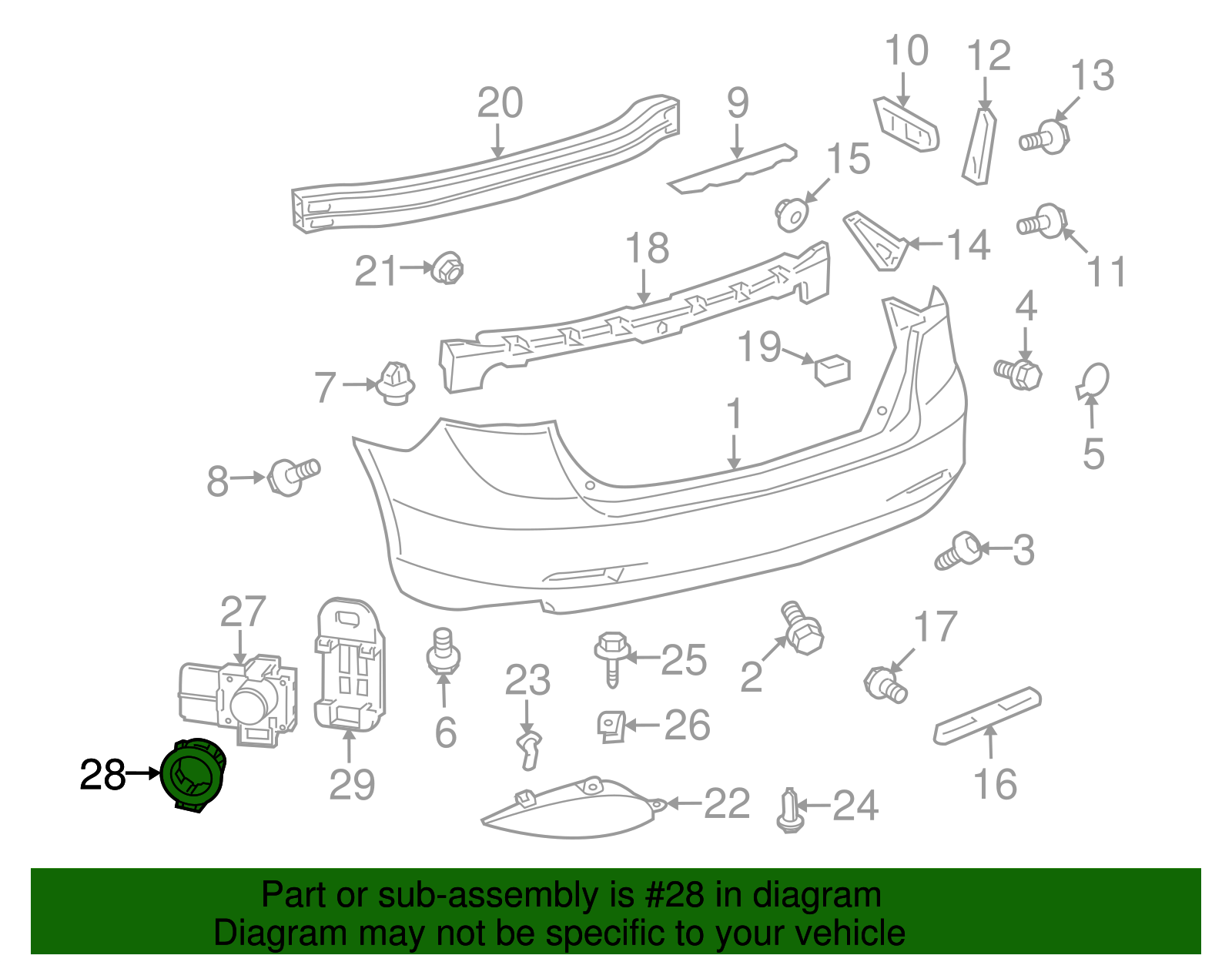 Reverse Sensor Retainer - Toyota (89348-33100-E6)