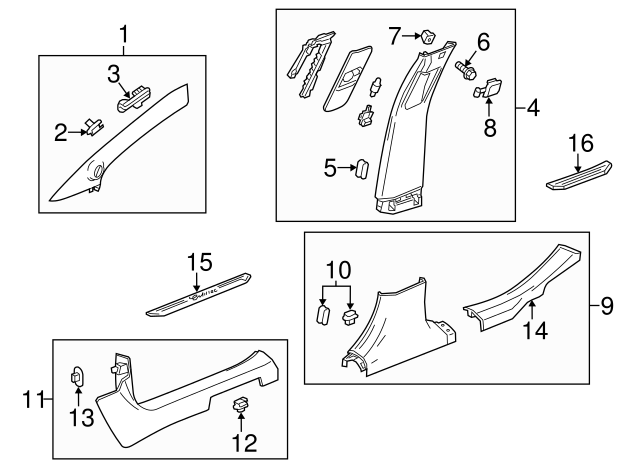 2013-2014 Cadillac XTS Front Driver Side Door Sill Trim Plate  