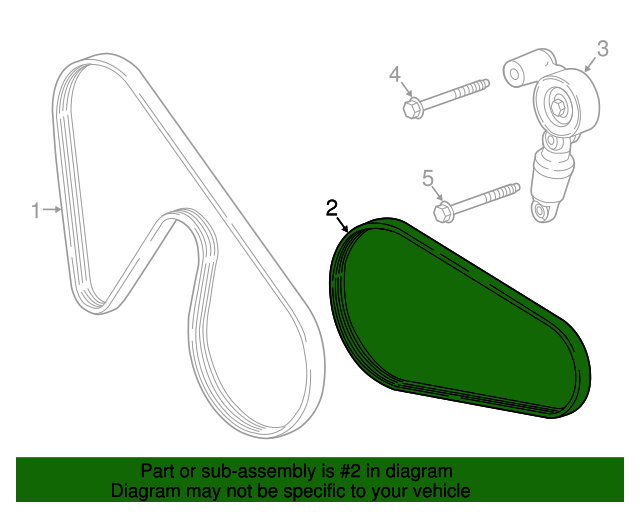 20162024 GM Air Conditioning Compressor Belt 12685983 GM