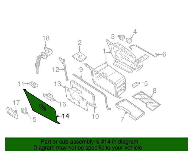 20042015 Nissan TITAN Storage Box Door 937087S230 OEM Parts Online