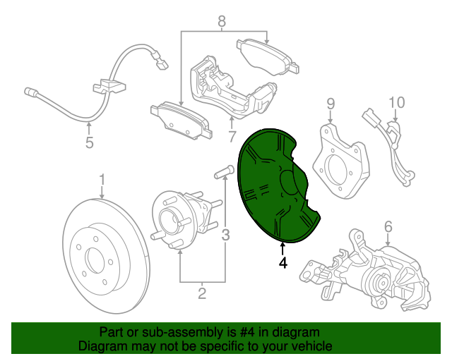 20112019 GM Rear Brake Dust Shield 13408176