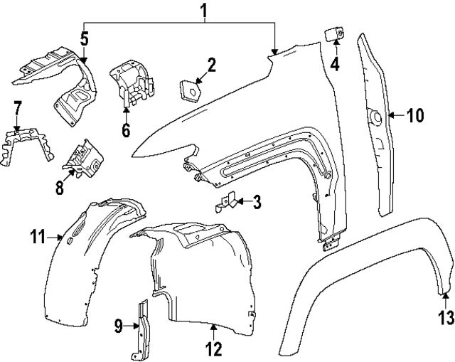 2024 Chevrolet Silverado EV Wheel Opening Molding 85510594 GM Parts