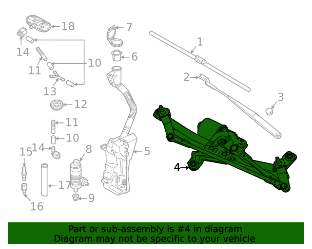 Windshield Wiper Motor 11B-955-023-A