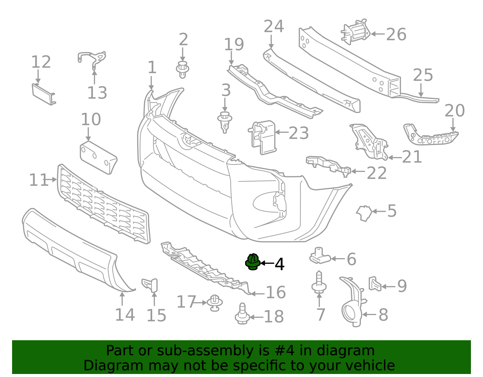 Bumper Cover Retainer - Toyota (52116-35140)