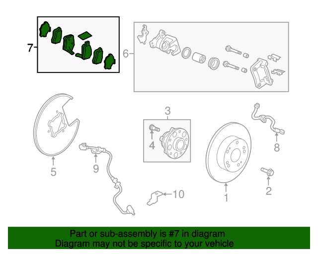 43022TA0A81 20102017 Honda Accord Rear Brake Pad Set Genuine OEM