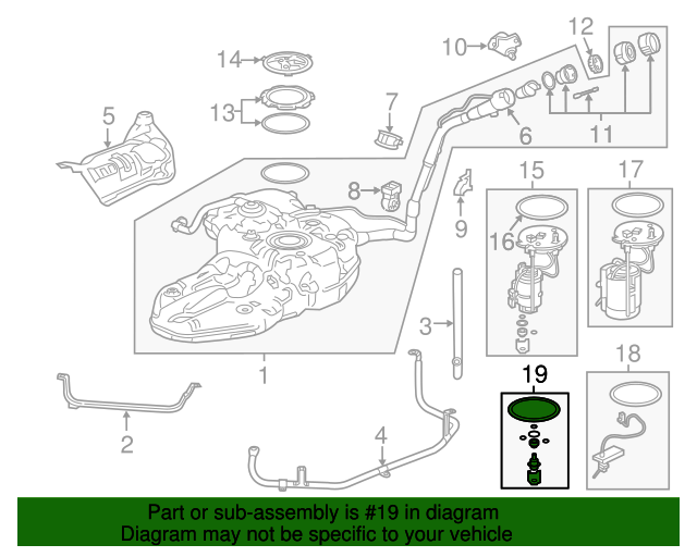 17052TLAA00 Fuel Pressure Regulator 20172020 Honda CRV Honda