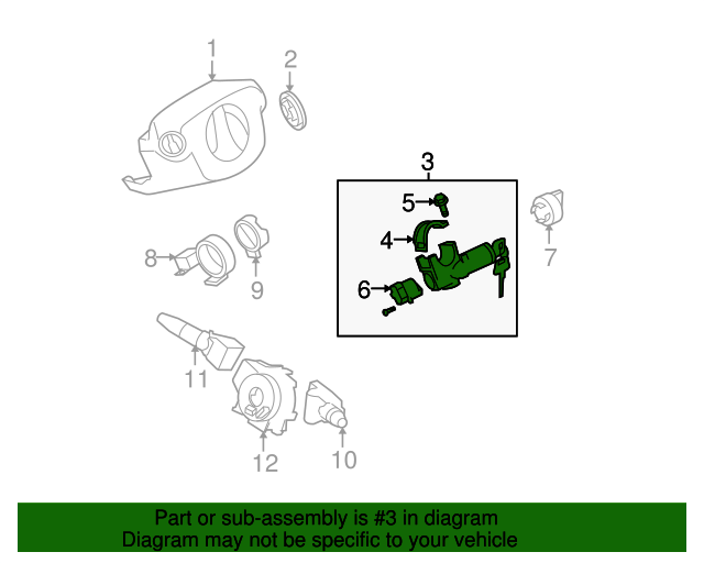 20072009 Nissan Versa Ignition Lock Cylinder D8700EL50B