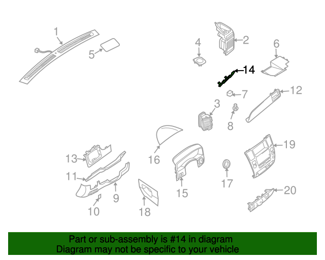 20112015 Nissan Armada Lid Fuse Block 689649GA5B Nissan Parts Plus