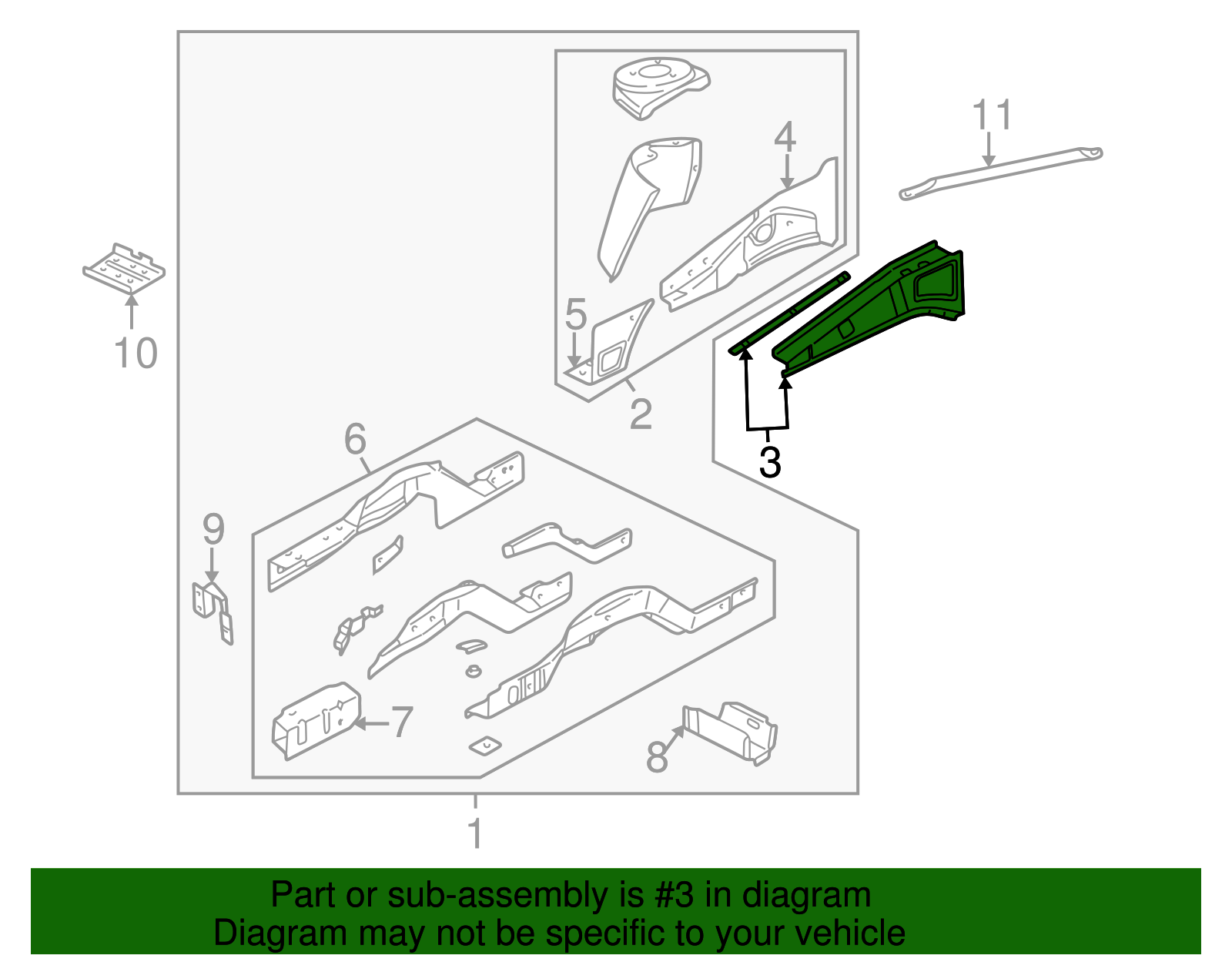 Rail Assembly, F/Cmpt Upper Side (Right-hand) - GM (12369516)
