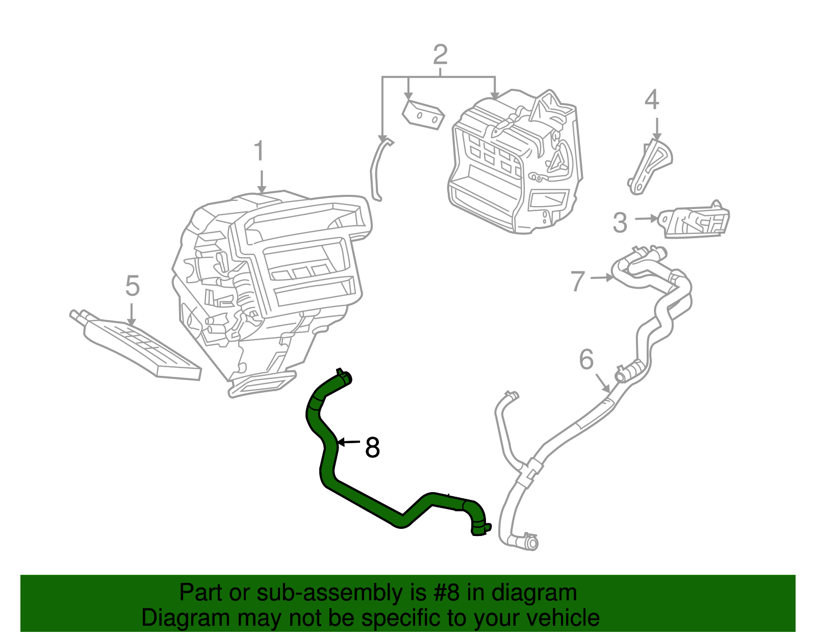 HVAC Heater Hose - Ford (YL8Z-18472-CA)