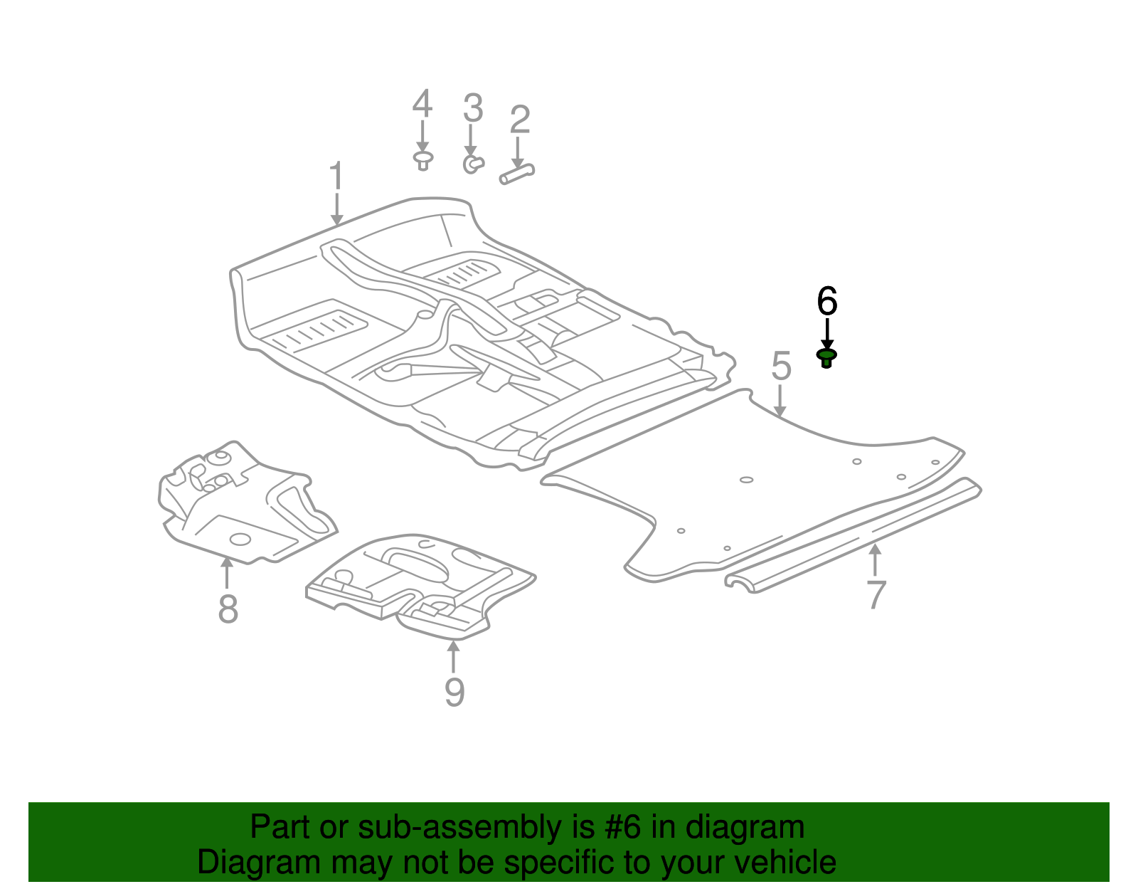 Floor Mat Clip - Toyota (90467-06023-B1)