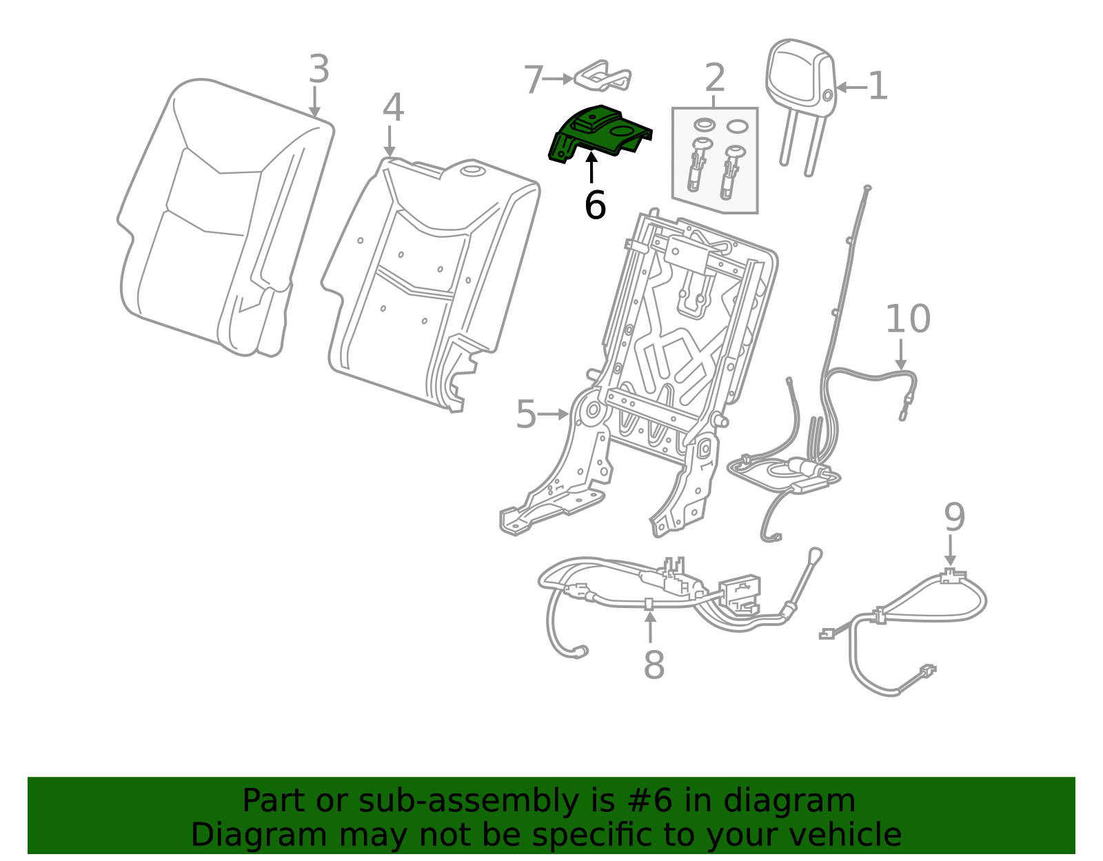 Jet Black Rear Passenger Side Seat Back Latch Release Handle - GM (84385208)