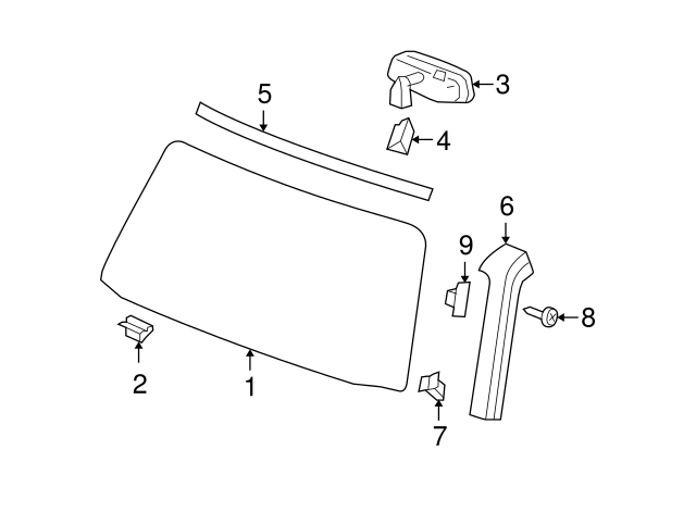 2006-2010 Hummer Windshield Molding Clip 11589262 | GM Parts Center