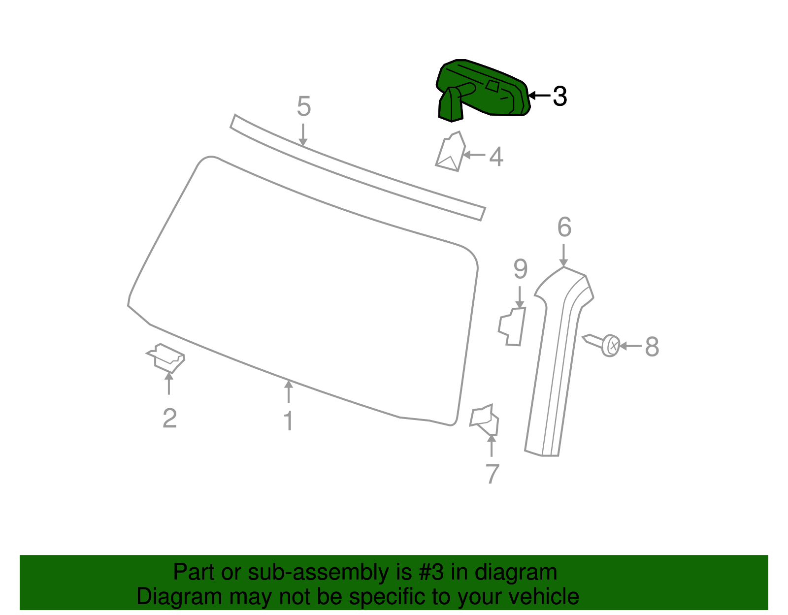 Mirror Assembly-I/S Rear View - GM (25848290)