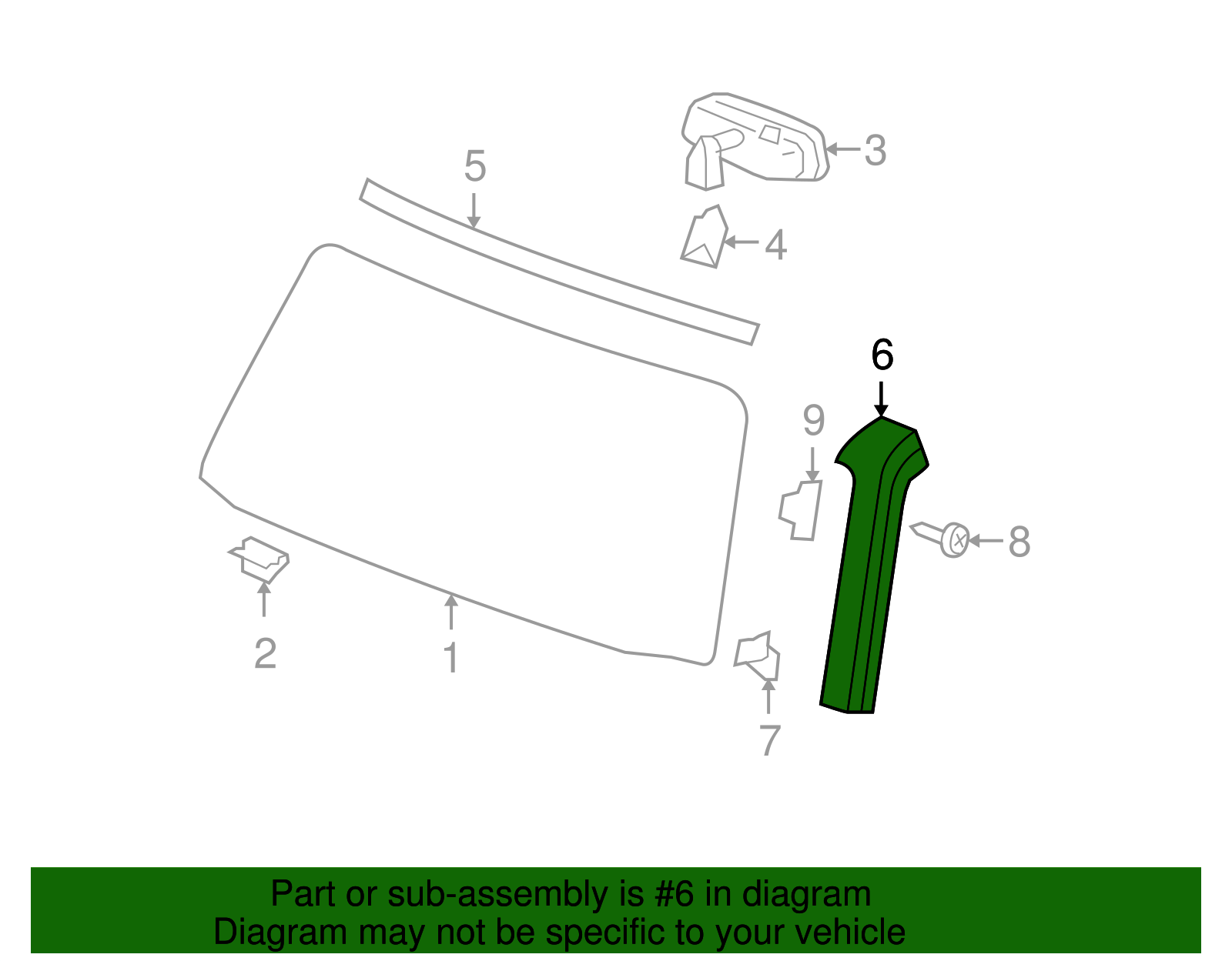 Passenger Side Windshield Reveal Molding (15909802)