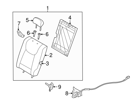 Rear Seat Components for 2014 Hyundai Elantra Coupe #1