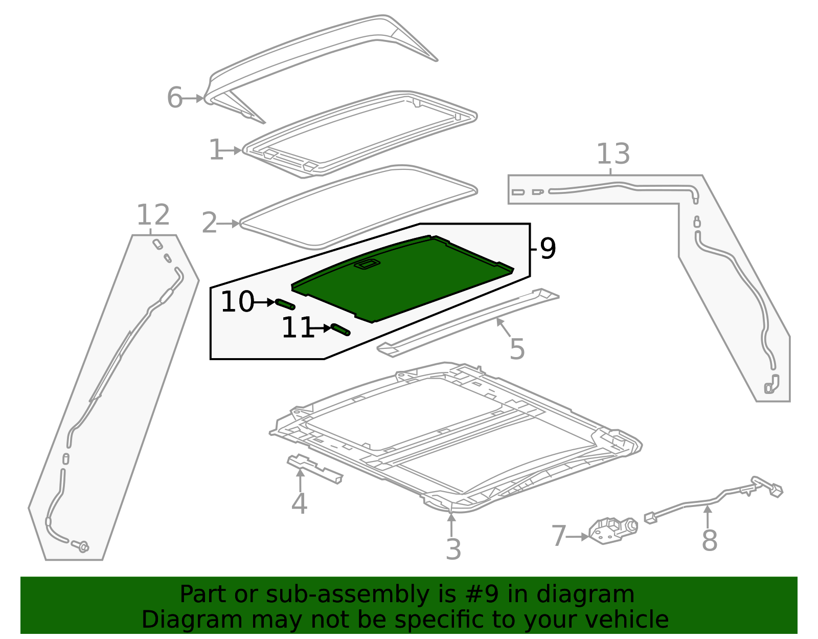 Black Sunroof Sunshade - GM (90803189)