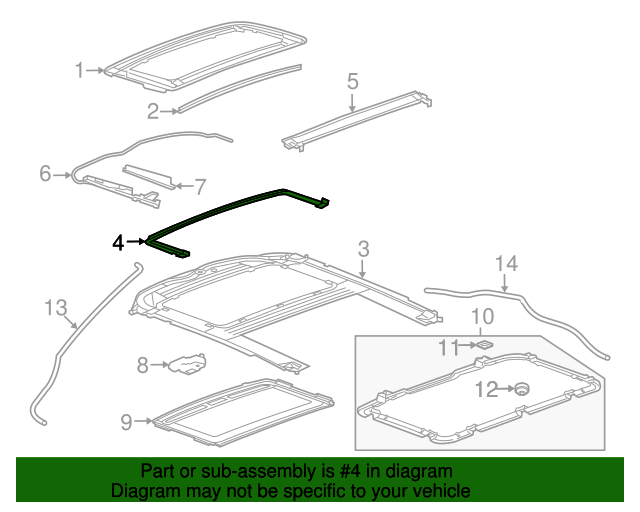 20112020 GM Sunroof Air Deflector 13473737 GM