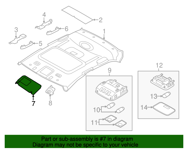 Genuine SunVisor for 20142016 Hyundai Elantra Part 852013X260TX