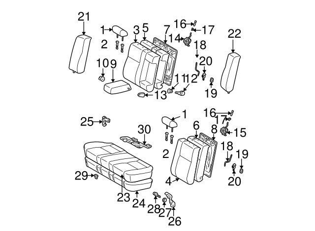 TOYOTA Genuine 71550-33310-B3 Seat Back Assembly TOYOTA Genuine 71550-33310-B3 Seat Back Assembly