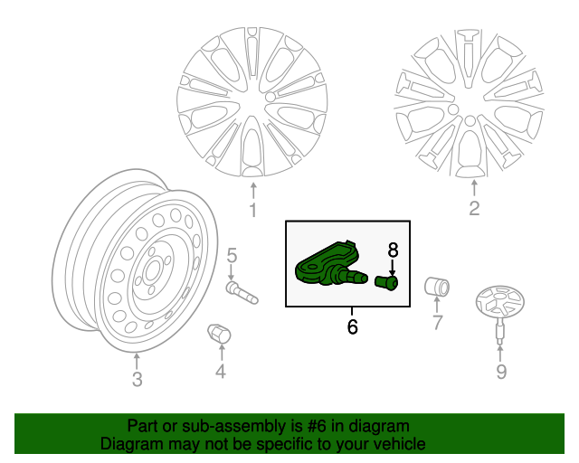 Genuine OEM Tire Pressure Monitoring System (TPMS) Sensor Part 52933