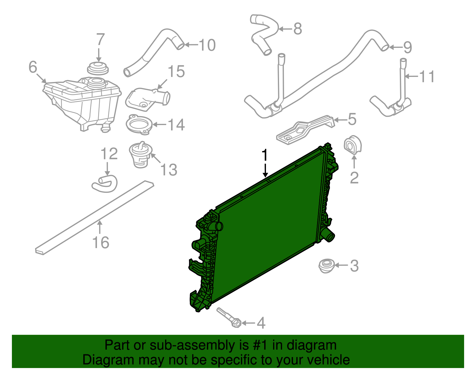 Radiator - Ford (H2MZ-8005-W)