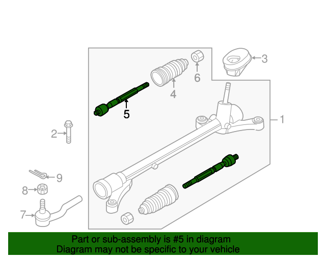 20112014 Mazda 2 Inner Tie Rod D65332240