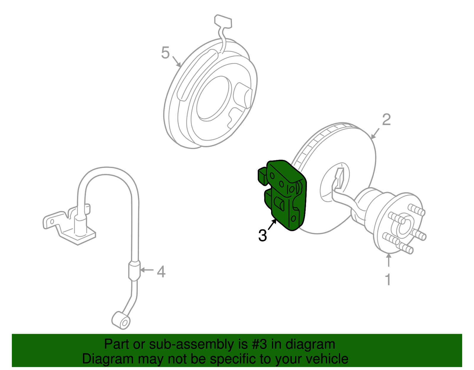 Red Rear Driver Side Disc Brake Caliper Assembly - GM (88895130)