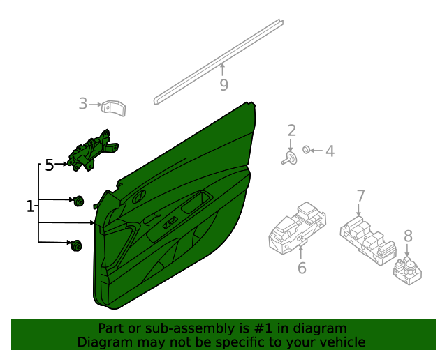 20212022 Hyundai Elantra Door Trim Panel 82307AA000NNB OEM Parts