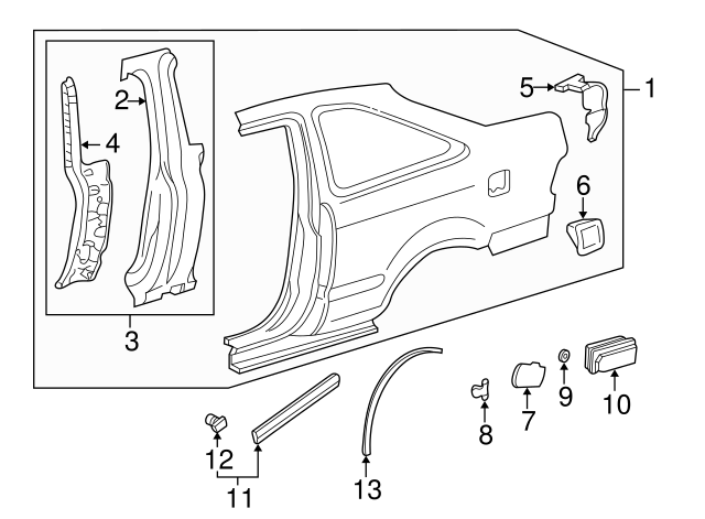 Honda Genuine 75304-SH2-003 Fender Protector
