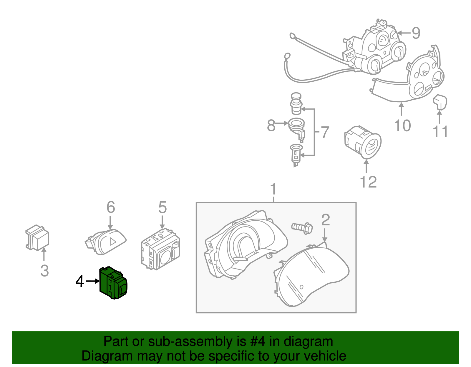 2012-2019 Nissan Switch 25145-3AA0A | Nissan Parts Central