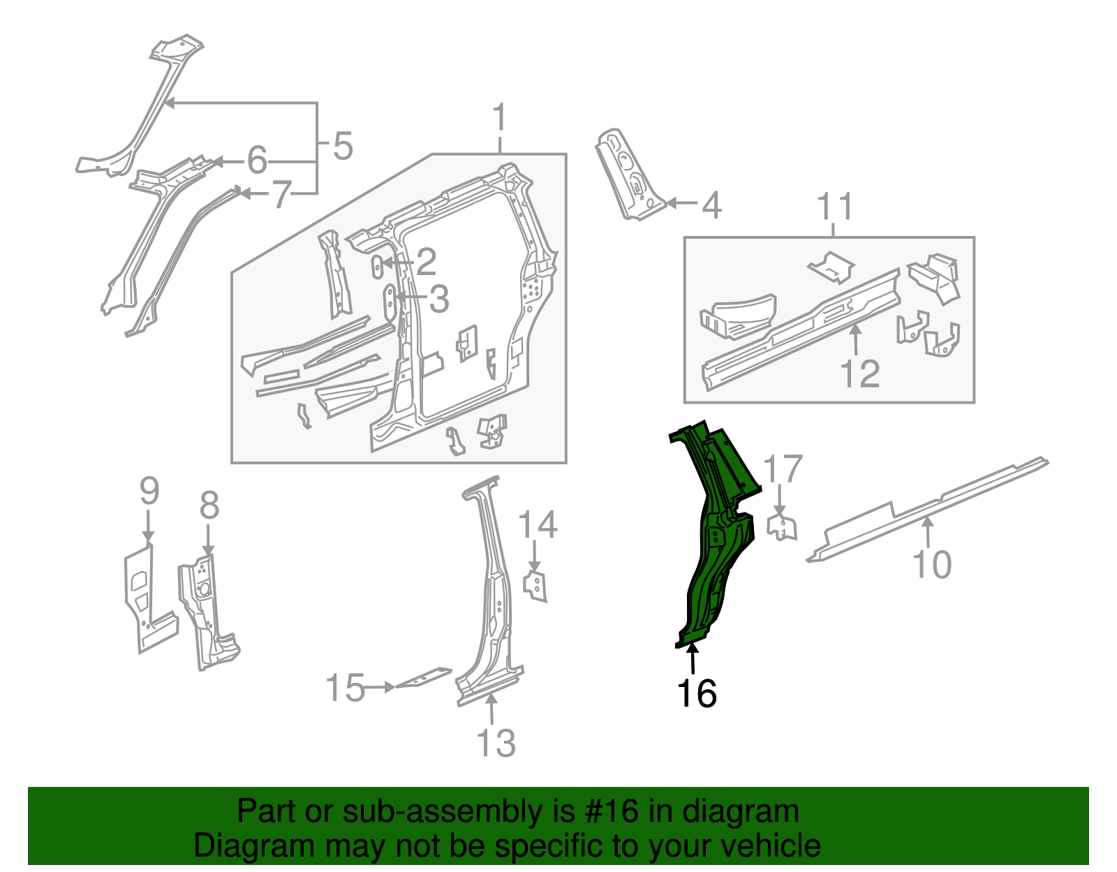 Panel Assembly, Body L/Pillar Otr (Lwb-Left-hand-W/Dr) - GM (89025482)