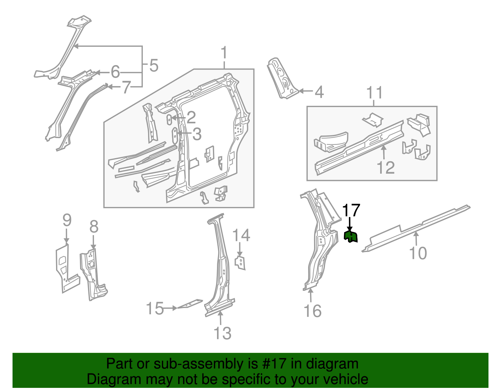 Driver Side Rear Door Lock Striker Reinforcement - GM (10280784)