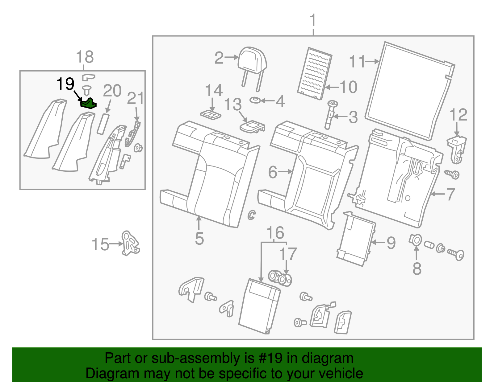 Rear Seat Belt Shoulder Guide - GM (25655613)