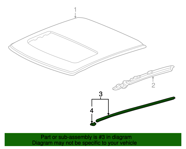 74306S02003 Molding Assembly, R Roof 19962000 Honda Civic All