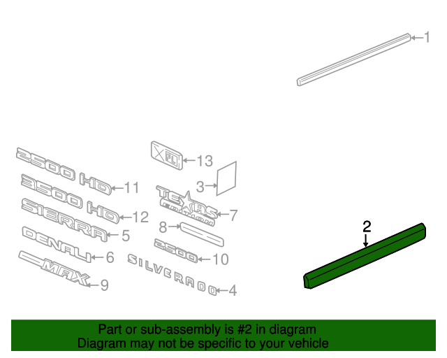 2007-2013 GM Primed Driver Side Door Center Molding 22760306 GM