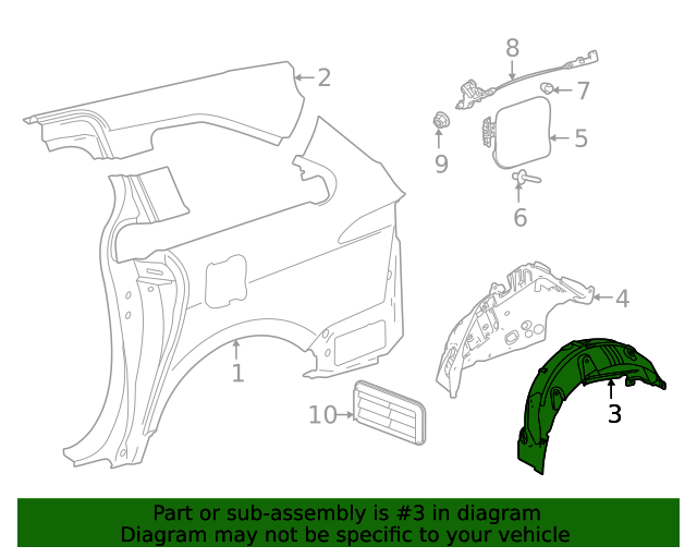 20212022 Toyota Sienna Wheelhouse Liner 6563708020 Toyota Parts